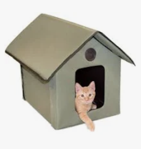 Outdoor Cat House for outside Pets, Weatherproof Outdoor Cat House for Ferals, Insulated Kitty Shelter, 2 Doors, Waterproof Removable Floor Pad, Unheated - Olive/Olive